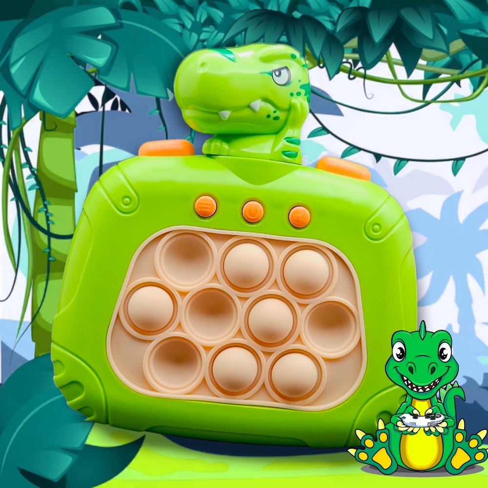 Pair of T-Rex Dinosaur Quick Push Pop it Fidget Toy Ligjt Up Kids Puzzle Games